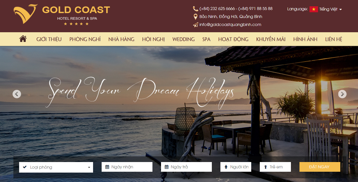 Website Gold Coast Hotel Resort & Spa chính thức đi vào hoạt động